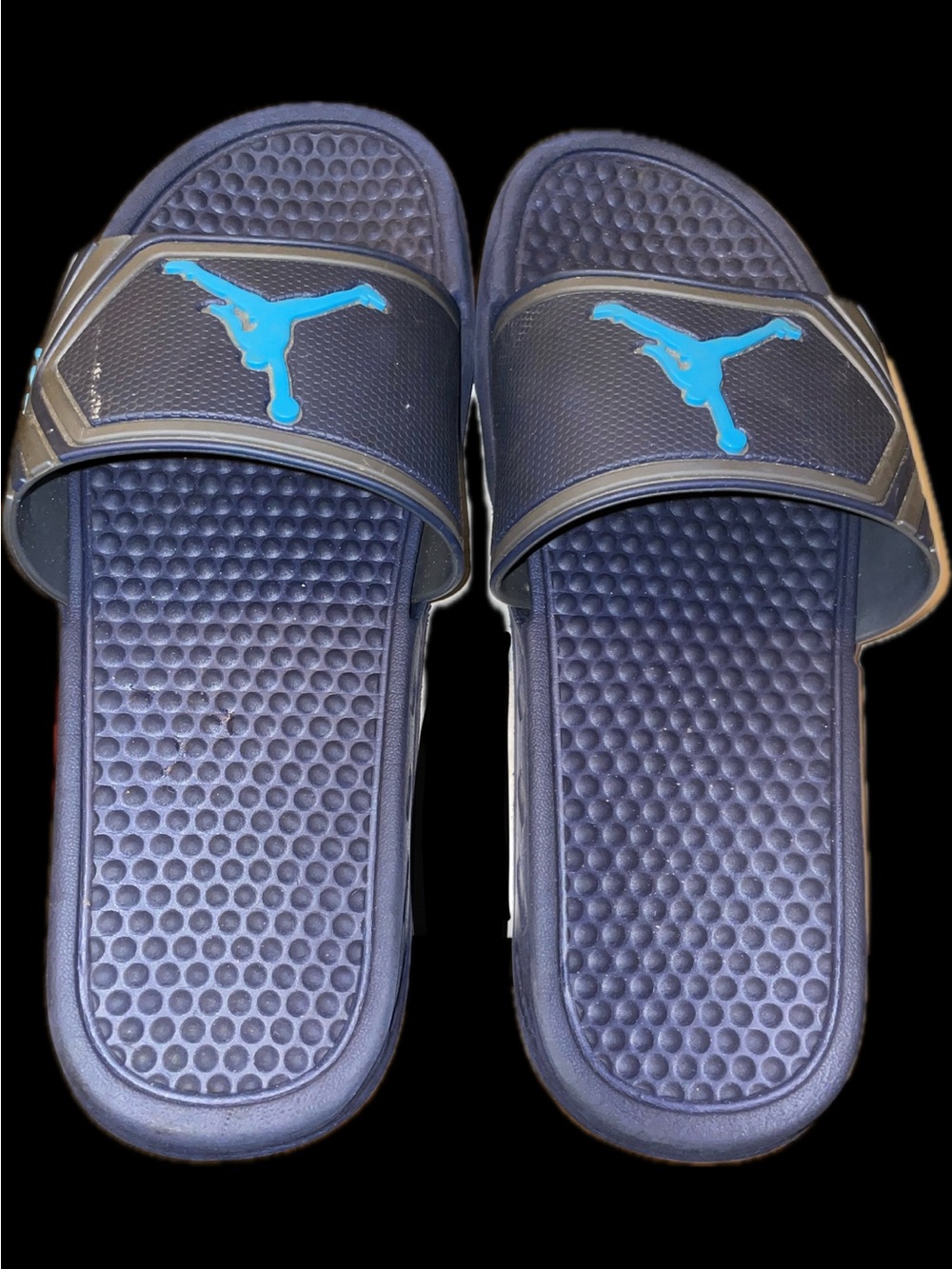 Jordan Slide Sandals in Purple with Teal Logo - Picture 2 of 4